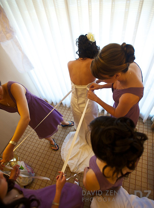 Bride getting ready