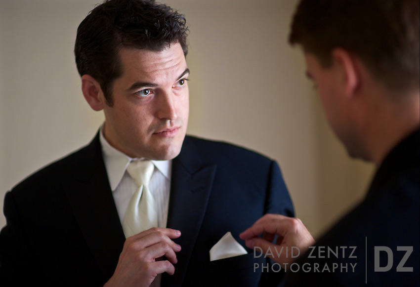 Groom getting ready