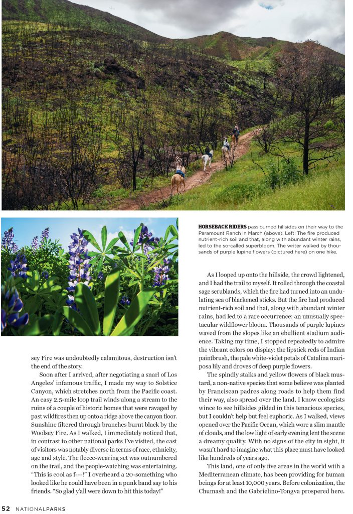 Published Work - Woolsey Fire - National Parks Magazine