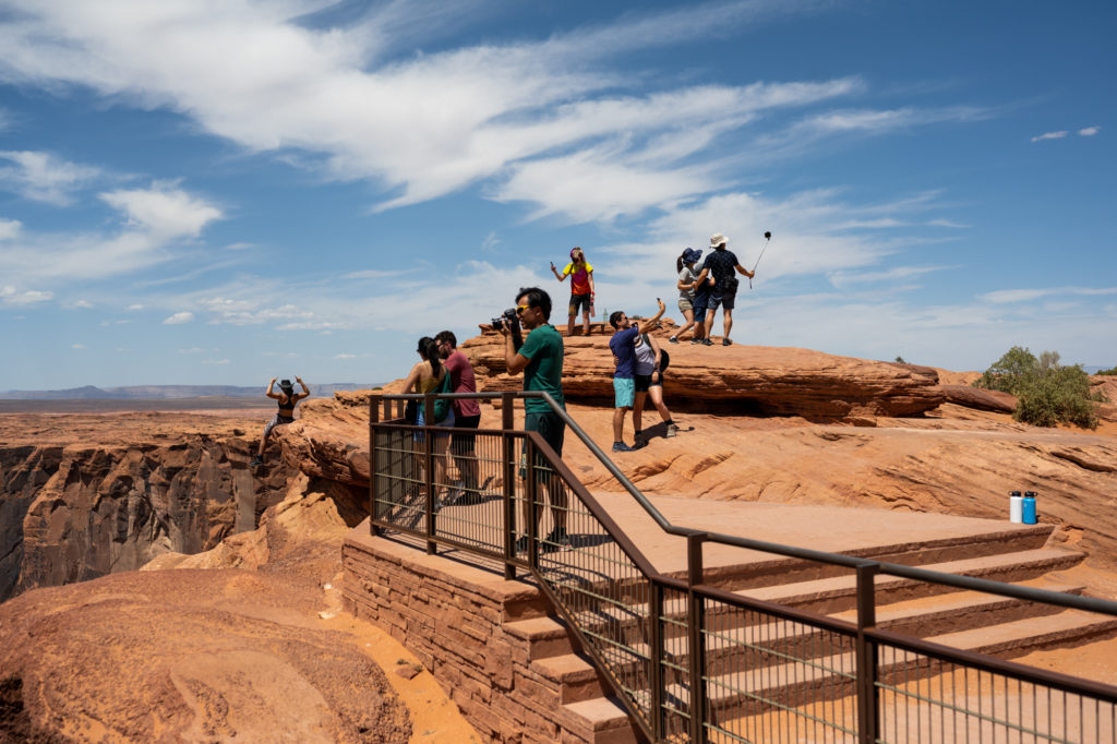 Tourists Social Distancing Horseshoe Bend Arizona