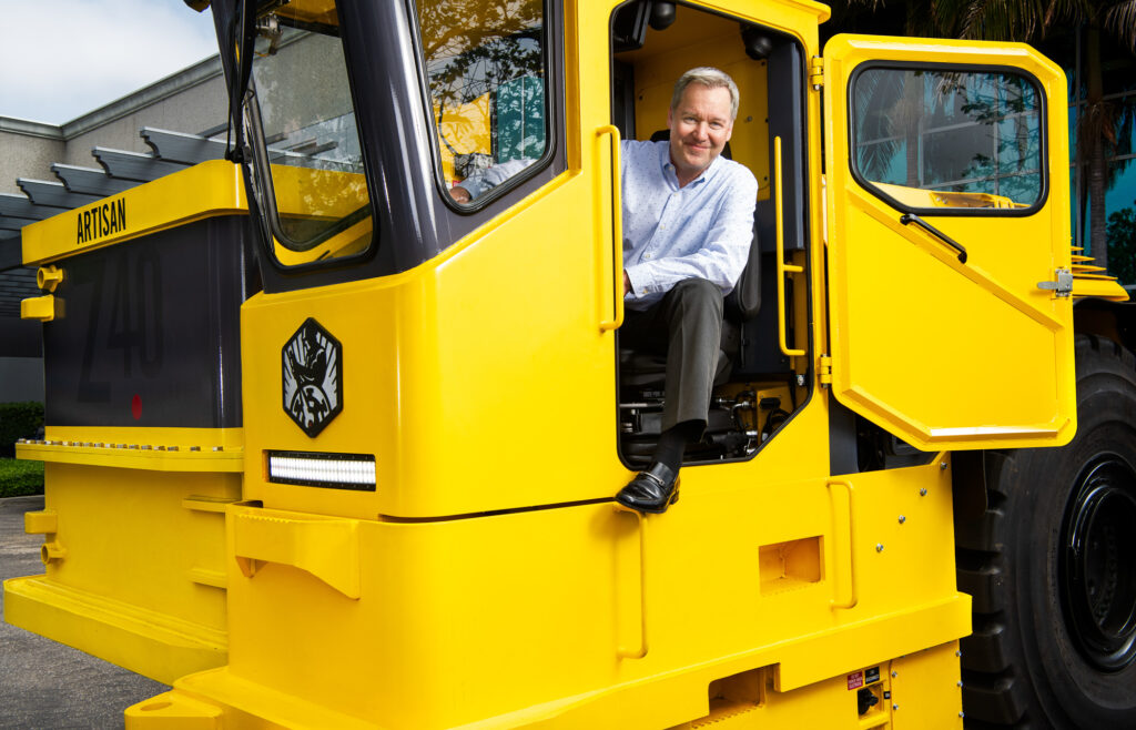 An environmental portrait of Artisan electric mining equipment CEO in Camarillo, Calif.